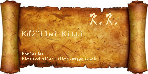 Kállai Kitti névjegykártya